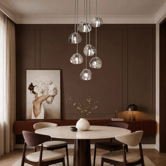 Modern Waterfall Glass Cluster Pendant Light