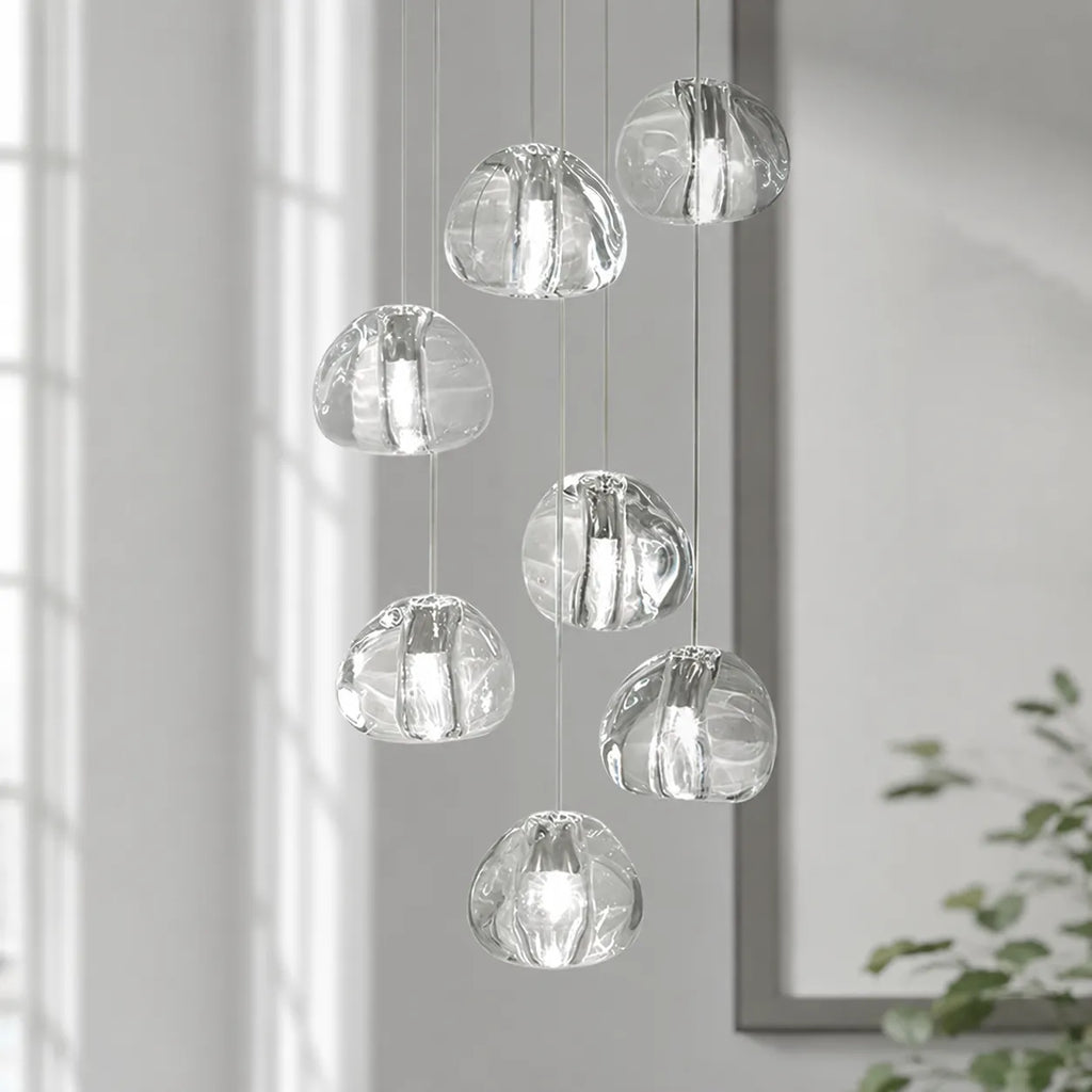 Kaia Modern Crystal Waterfall Cluster Pendant Light