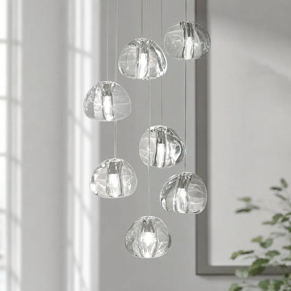 Modern Waterfall Glass Cluster Pendant Light