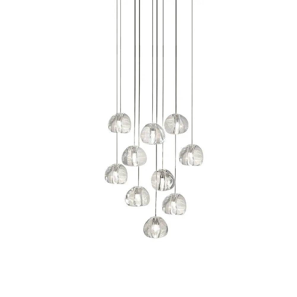 Kaia Modern Crystal Waterfall Cluster Pendant Light