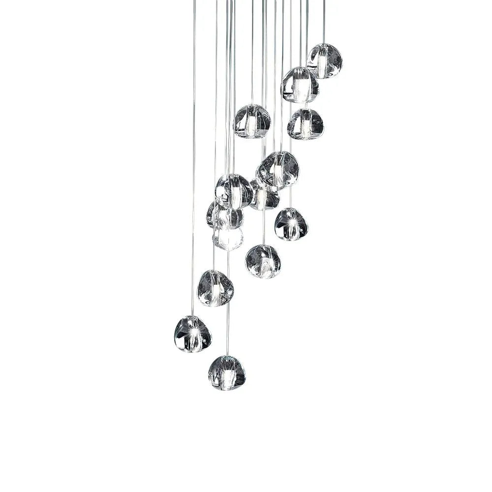 Kaia Modern Crystal Waterfall Cluster Pendant Light