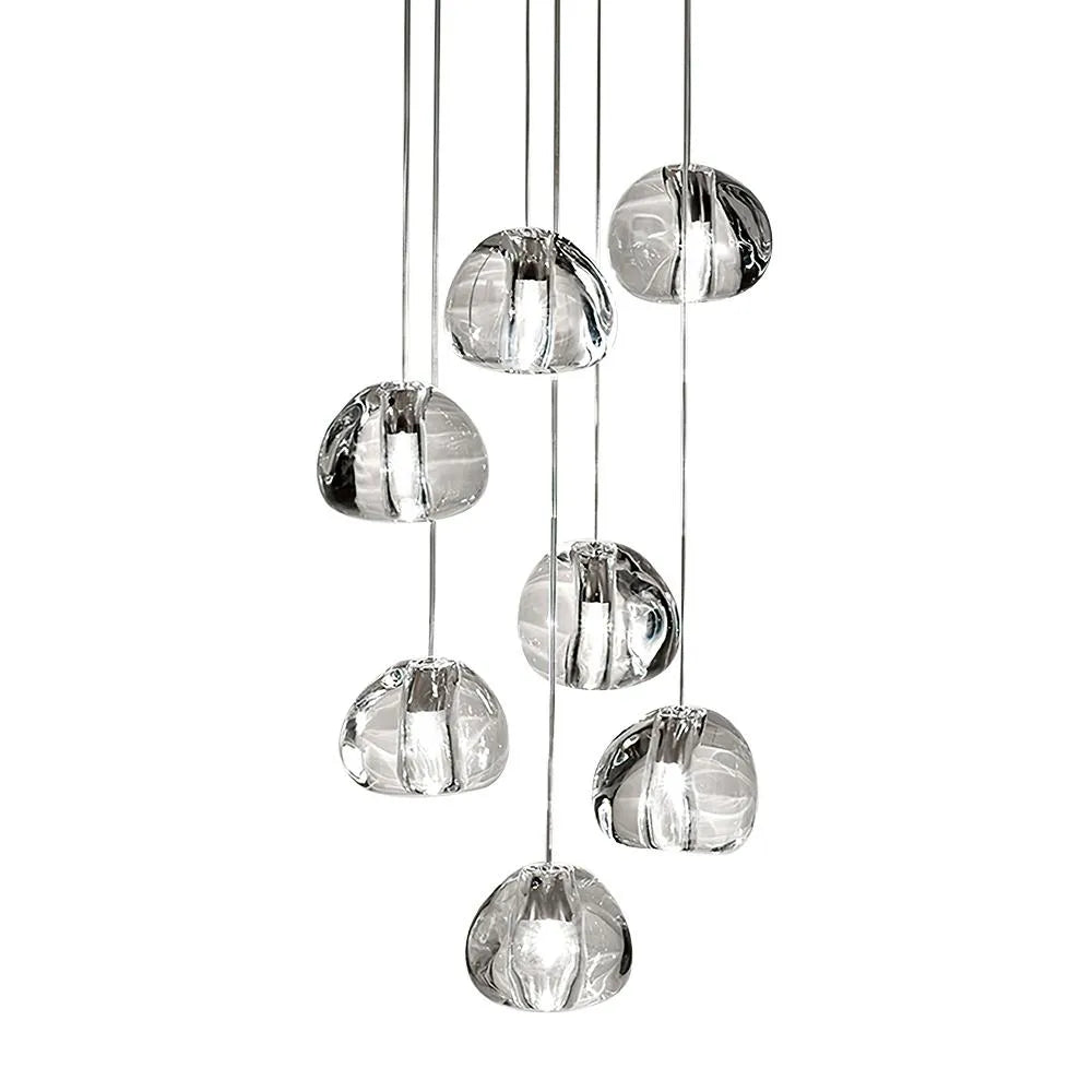 Kaia Modern Crystal Waterfall Cluster Pendant Light
