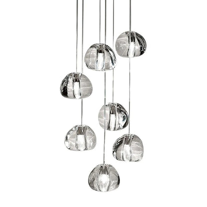 Modern Waterfall Glass Cluster Pendant Light