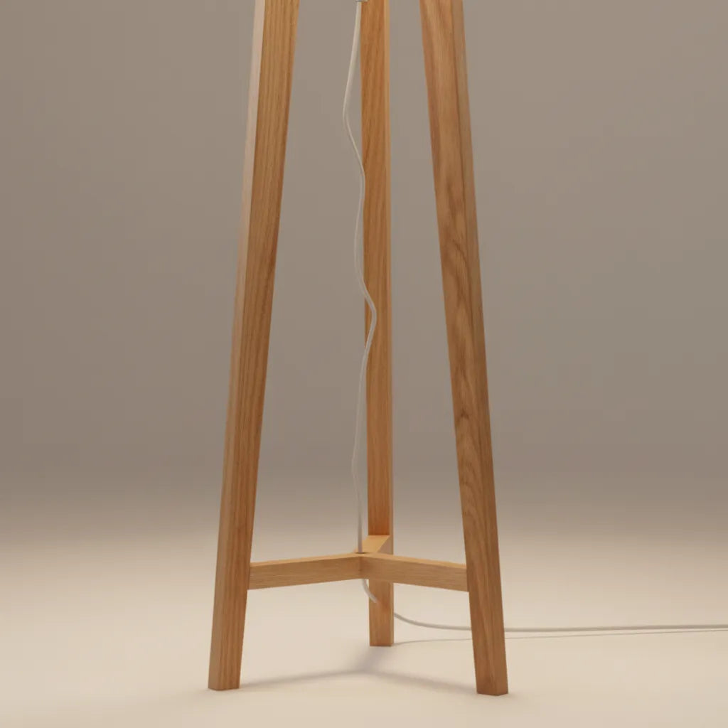 Avaen Modern Ash Wood Tripod Floor Lamp
