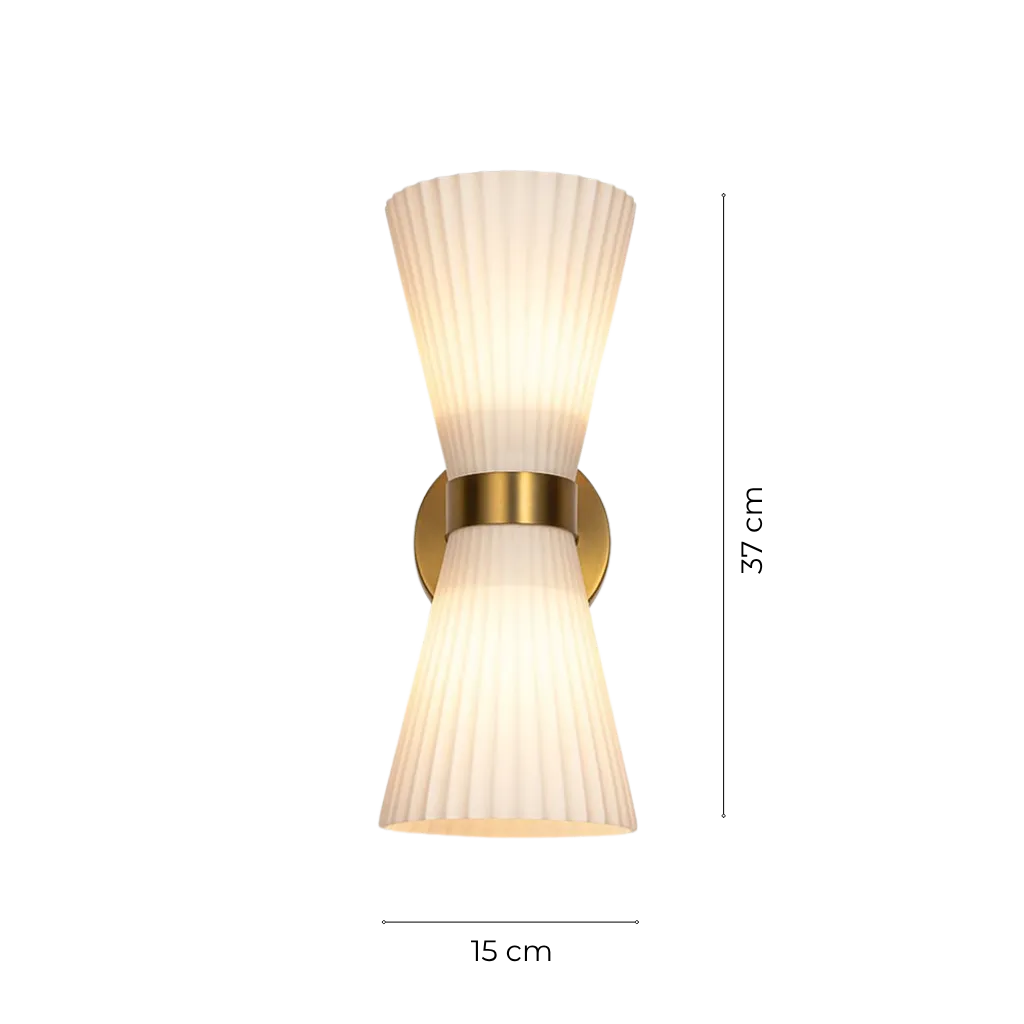Dorian 2-Light Pleated Glass Cone Wall Sconce