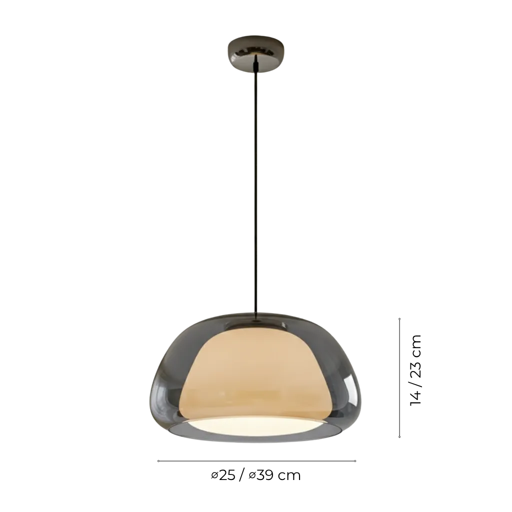 Modern Adjustable Glass Dome Pendant Light