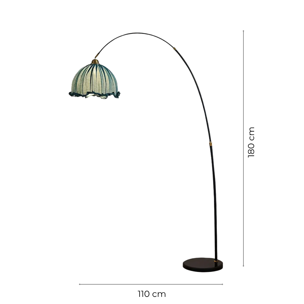 Modern Arc Floor Lamp with Fabric Shade