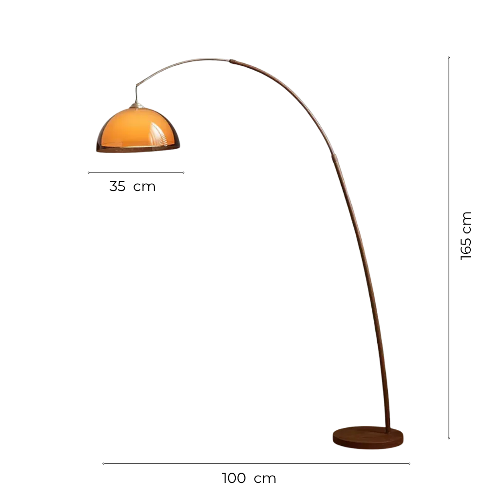 Modern Arc Floor Lamp with Warm Dome Shade