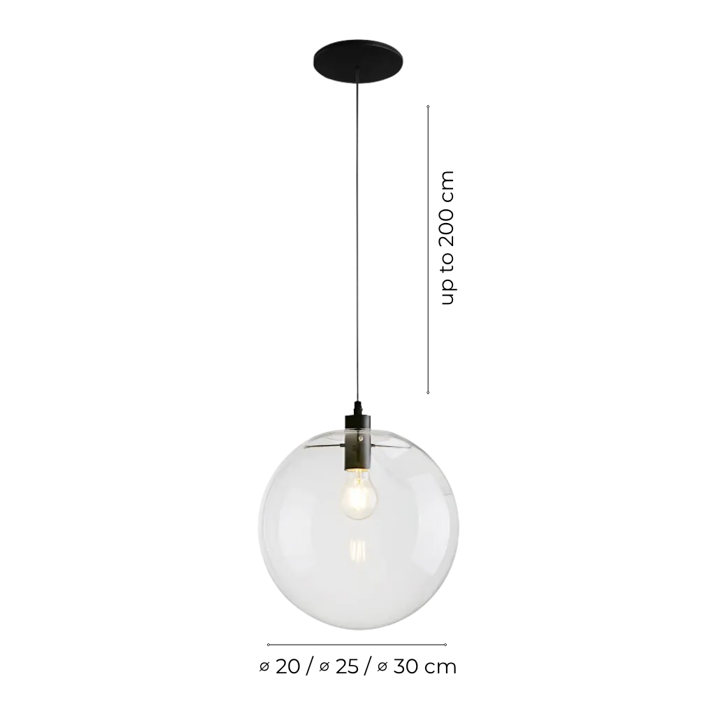 Tirza Modern Clear Glass Globe Pendant Light