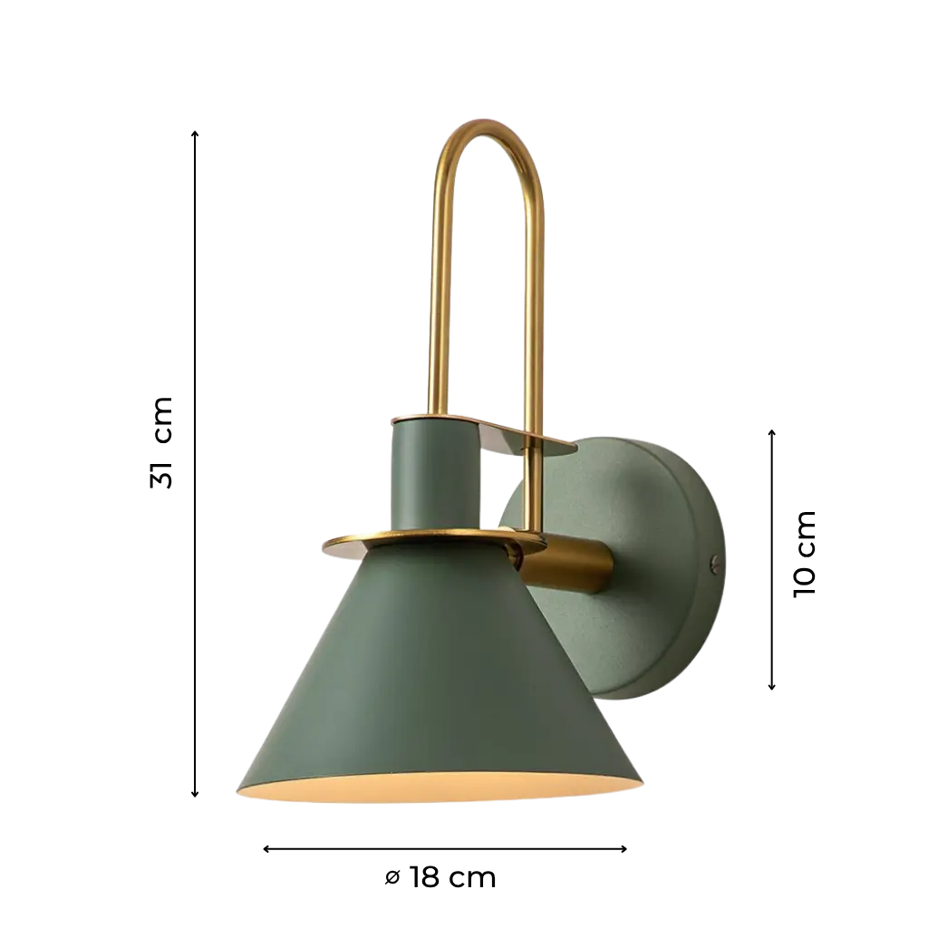 Modern Cone Wall Sconce with Brass Accents
