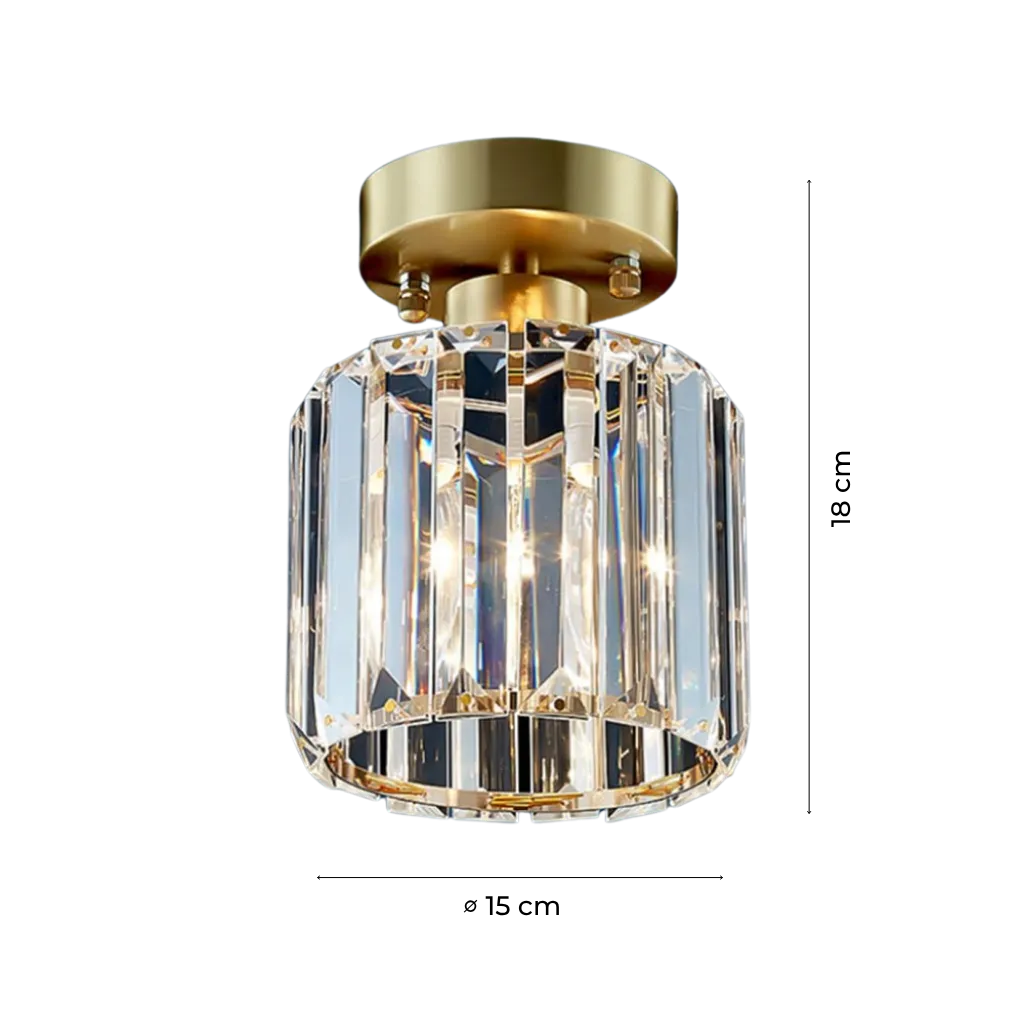 Modern Crystal Drum Semi Flush Mount Light