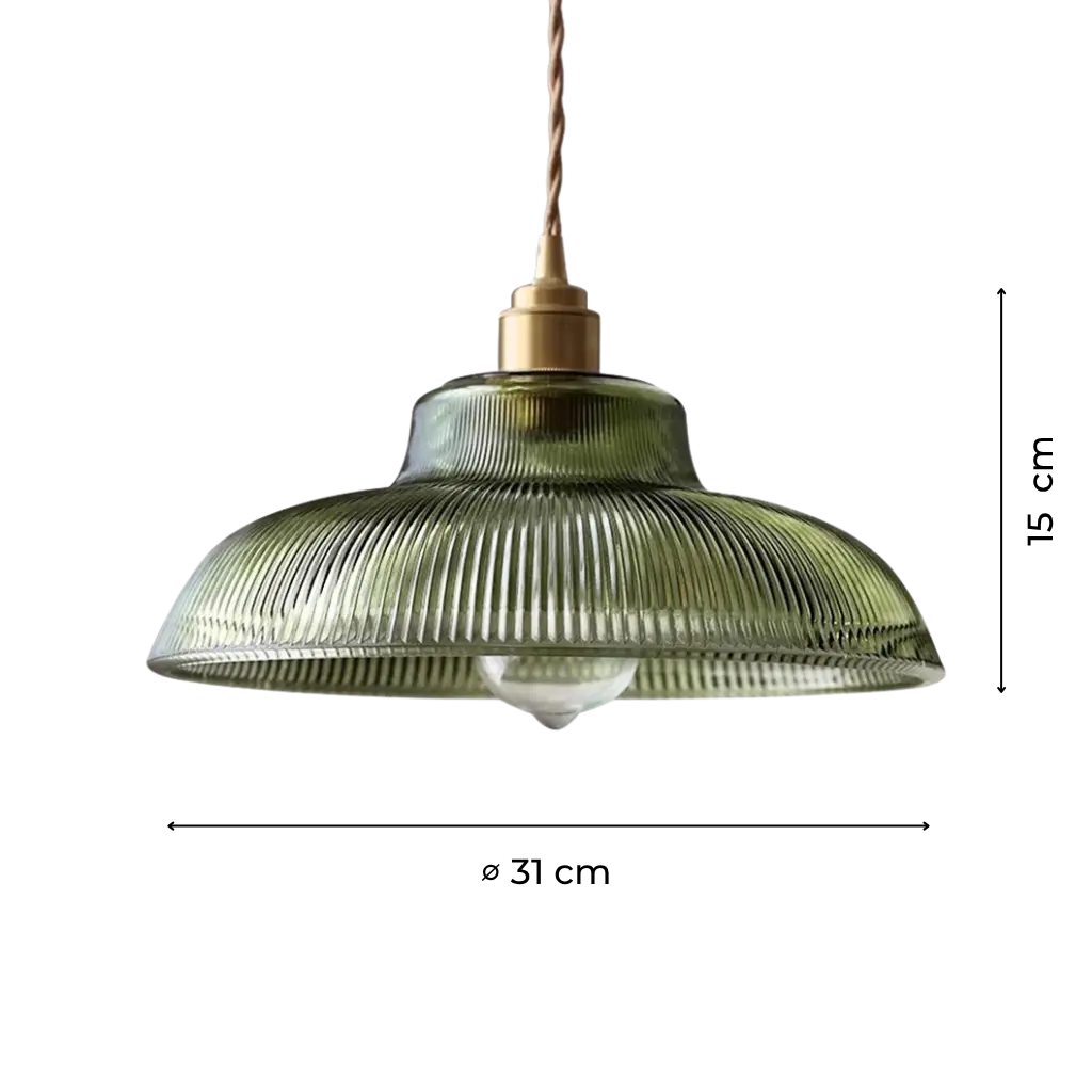 Modern Farmhouse 1-Light Wide Edge Ribbed Dome Glass Pendant Light