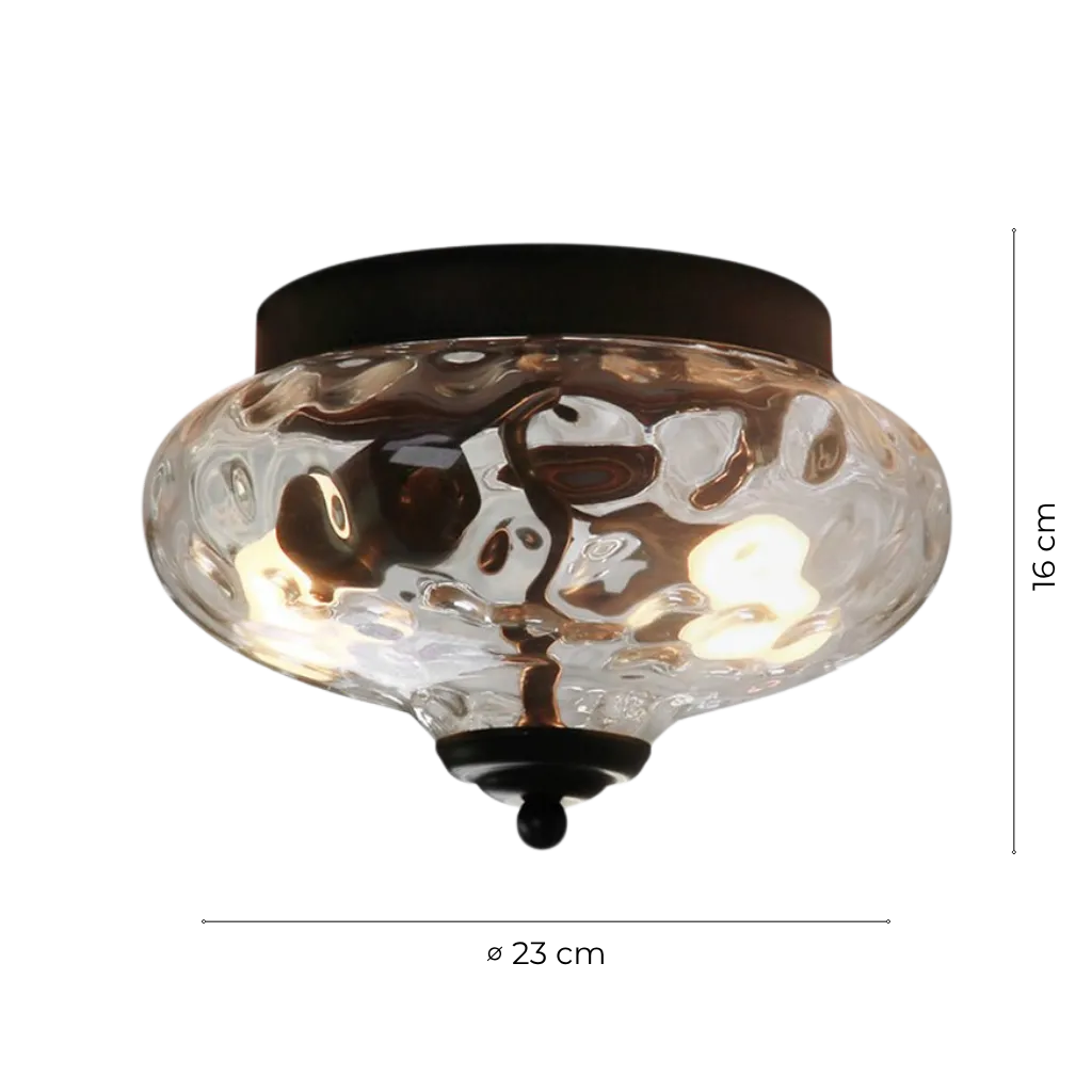 Modern Farmhouse Water Glass 2-Light Flush Mount