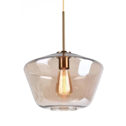 Modern Geometric Glass Pendant with Clear Shades