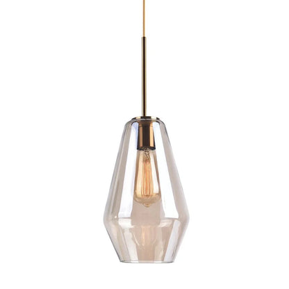 Modern Geometric Glass Pendant with Clear Shades