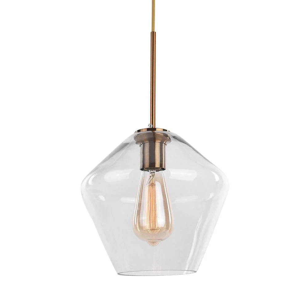Modern Geometric Glass Pendant with Clear Shades
