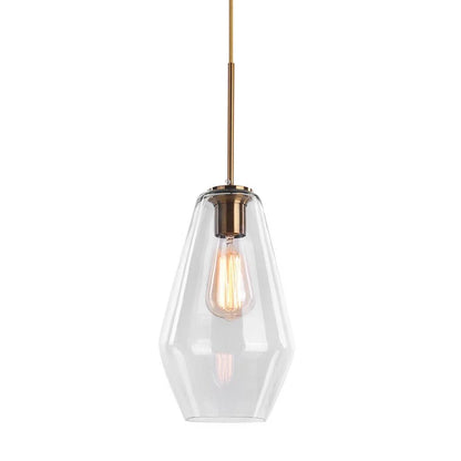 Modern Geometric Glass Pendant with Clear Shades