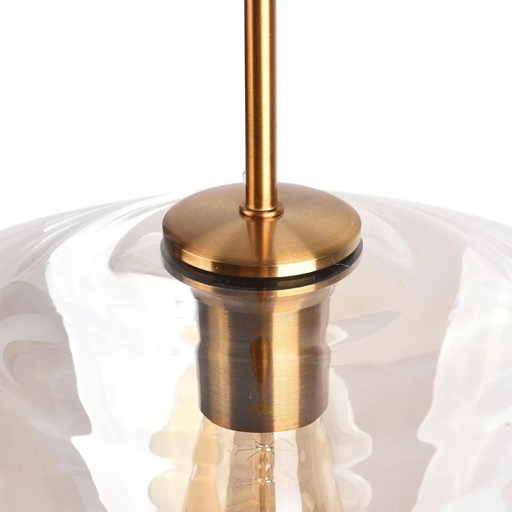 Modern Geometric Glass Pendant with Clear Shades