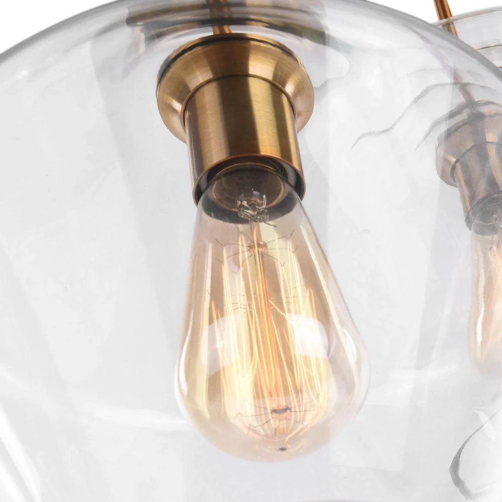 Modern Geometric Glass Pendant with Clear Shades
