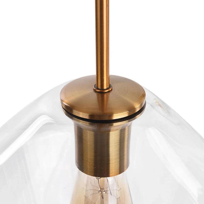 Modern Geometric Glass Pendant with Clear Shades