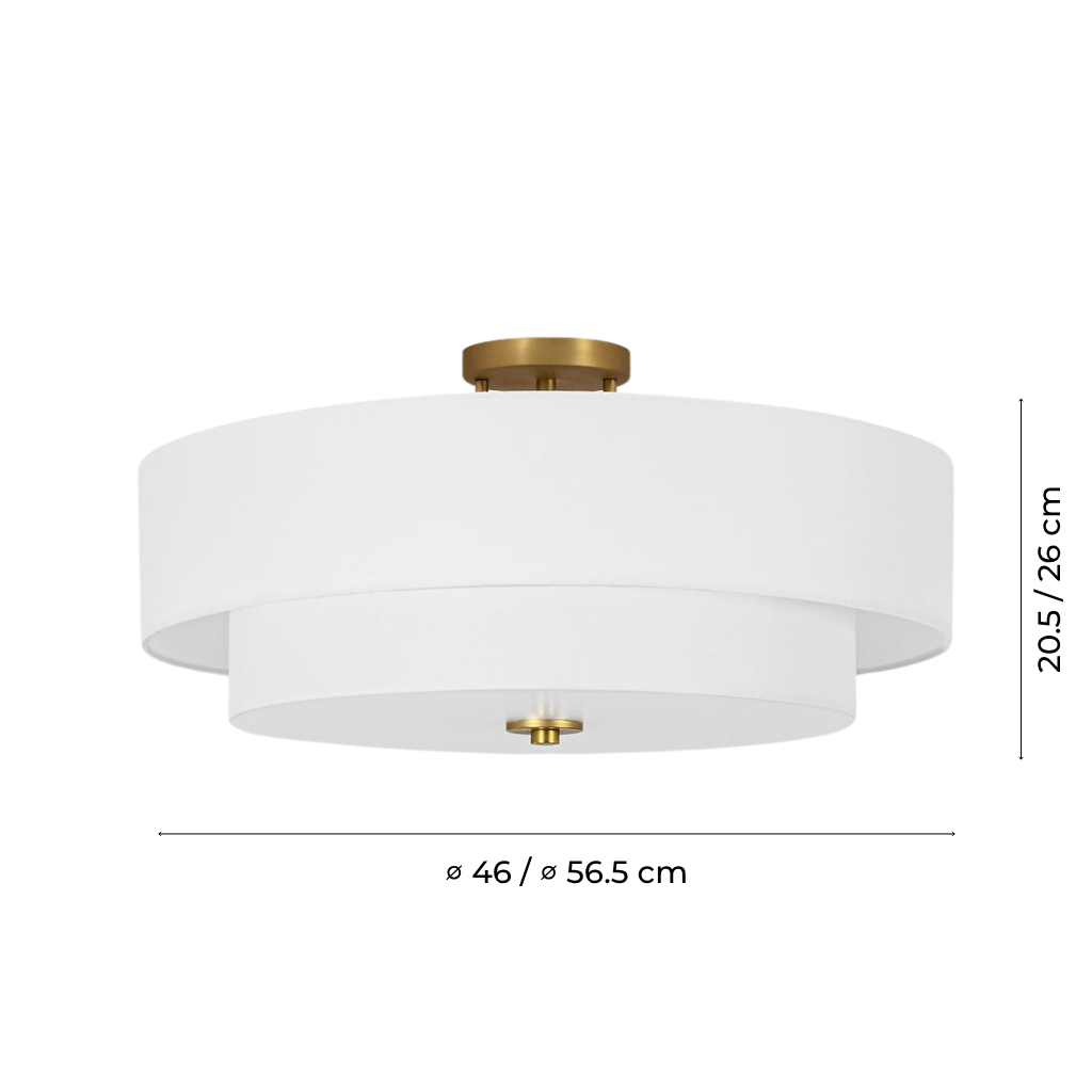 Modern Gold Accent Linen Ceiling Light