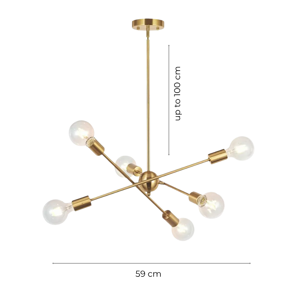 Liora Mid-Century 6-Light Sputnik Chandelier