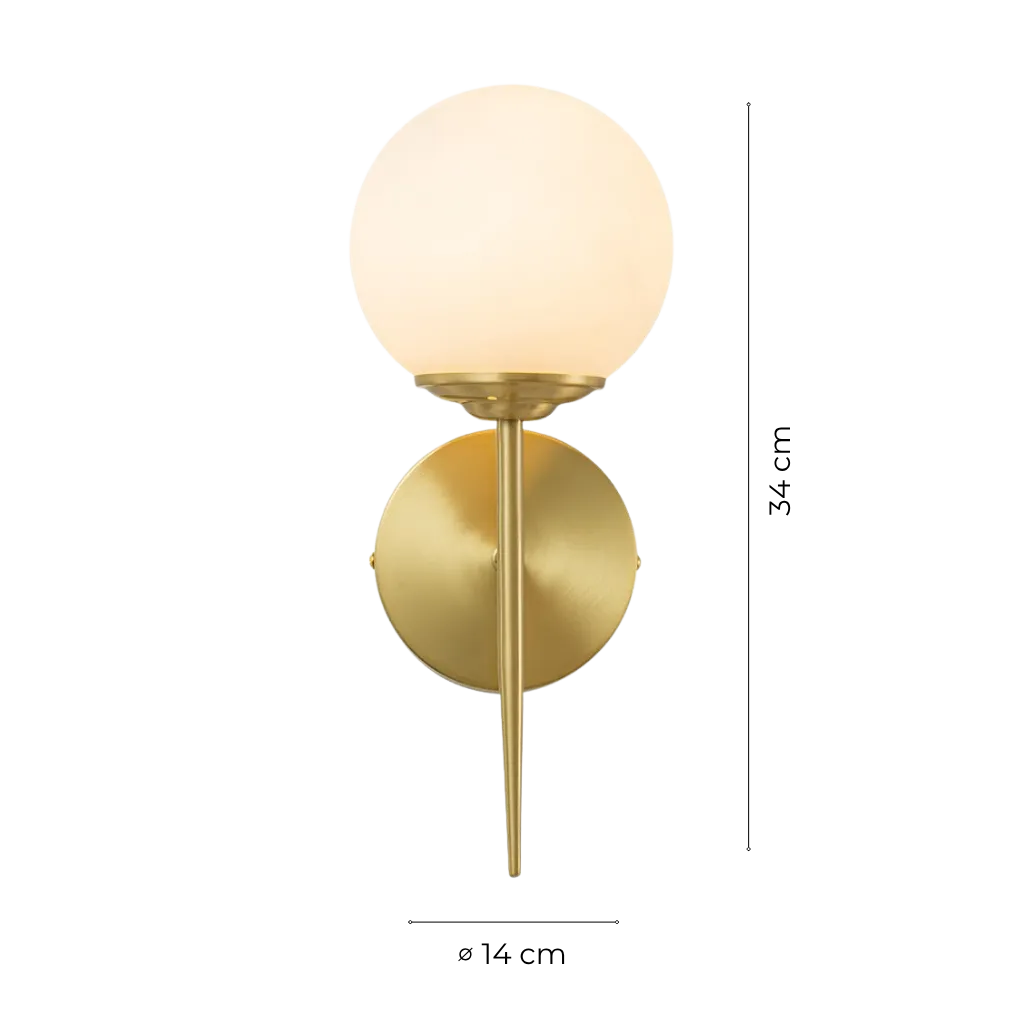 Aurelio Modern Milky Glass Globe Wall Light