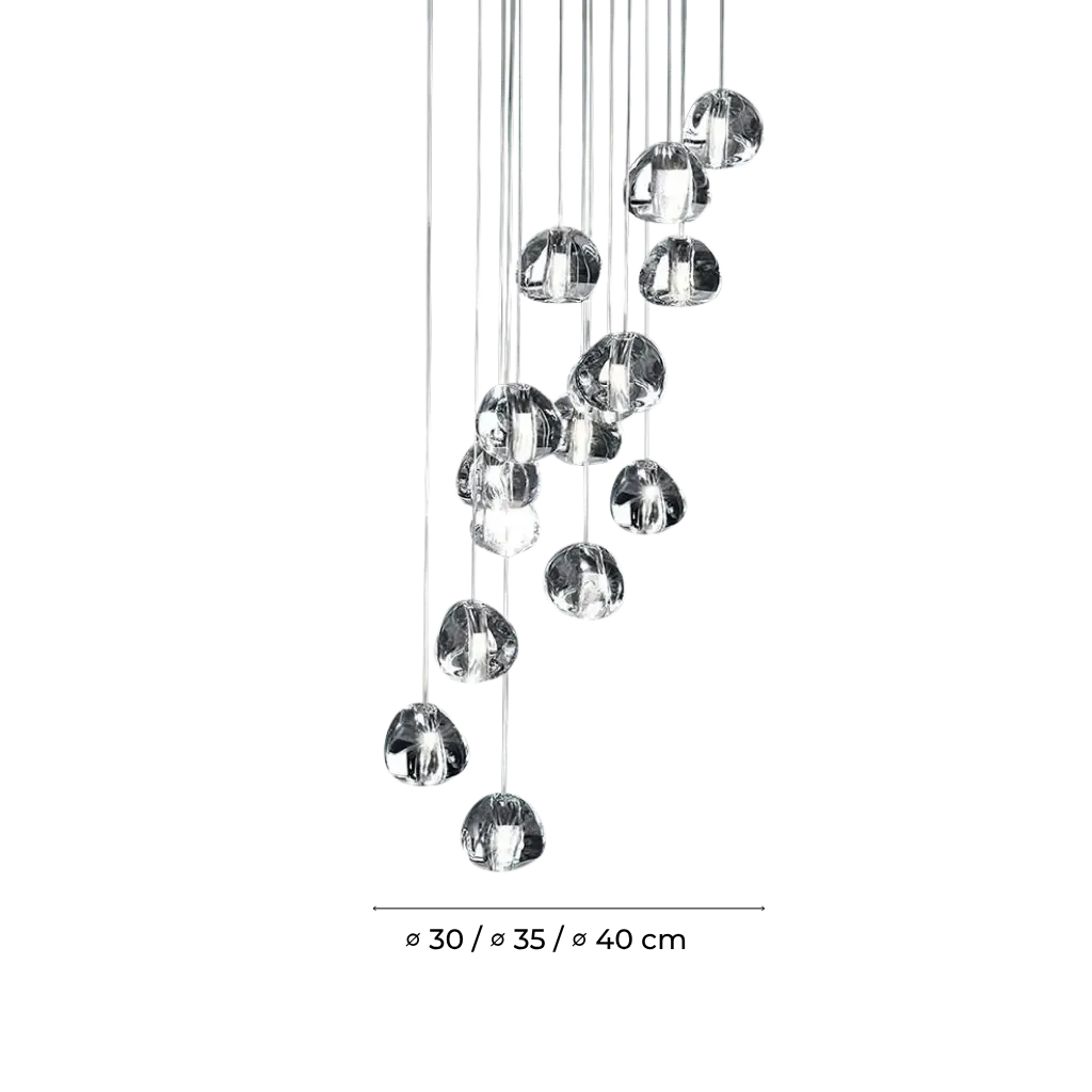 Modern Waterfall Glass Cluster Pendant Light