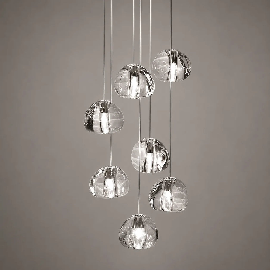 Kaia Modern Crystal Waterfall Cluster Pendant Light