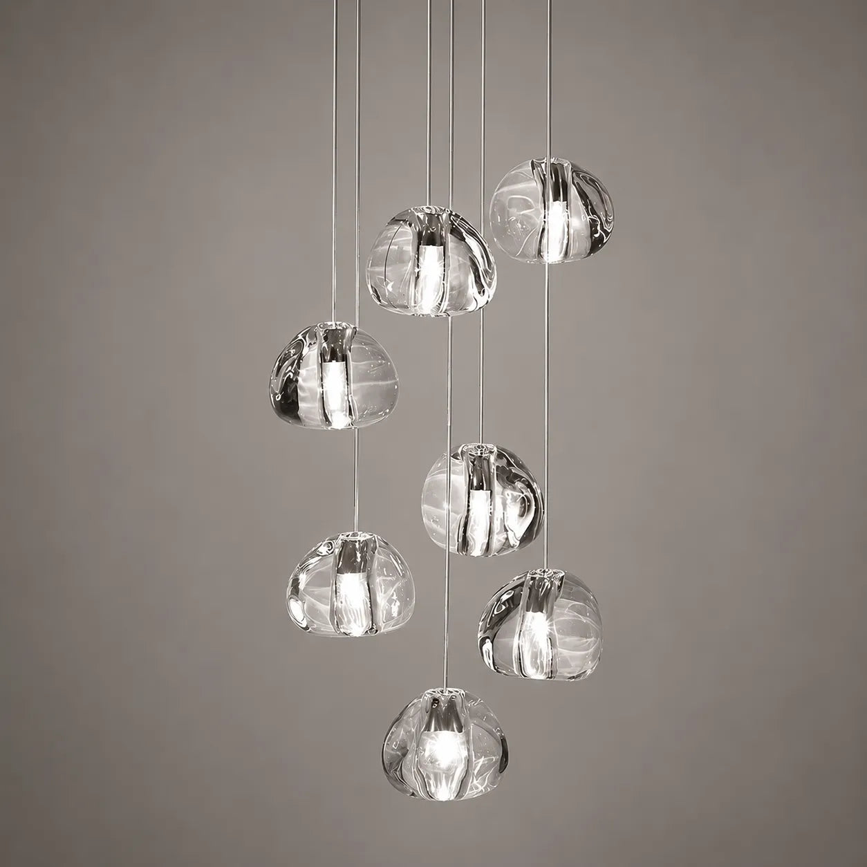 Modern Waterfall Glass Cluster Pendant Light