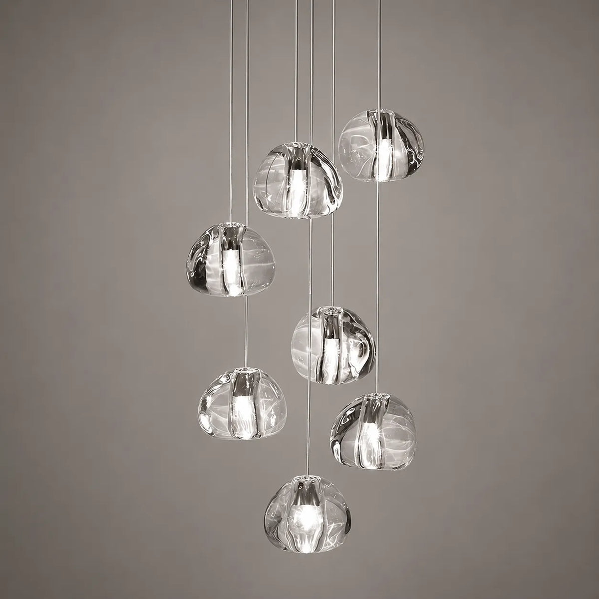 Kaia Modern Crystal Waterfall Cluster Pendant Light