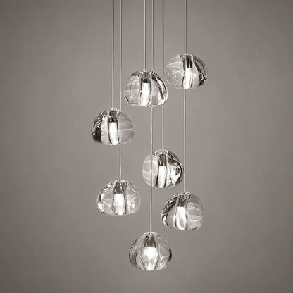 Modern Waterfall Glass Cluster Pendant Light