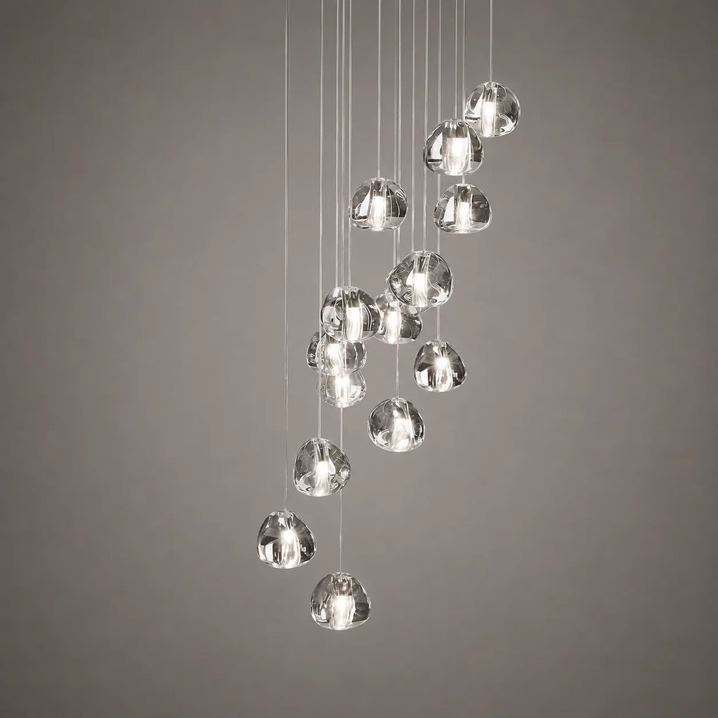 Kaia Modern Crystal Waterfall Cluster Pendant Light