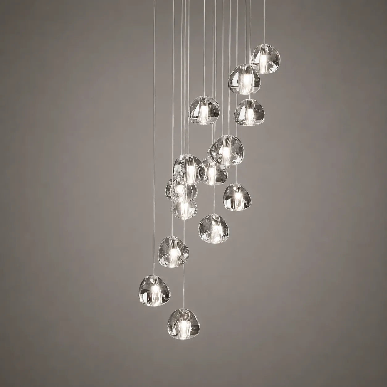 Modern Waterfall Glass Cluster Pendant Light