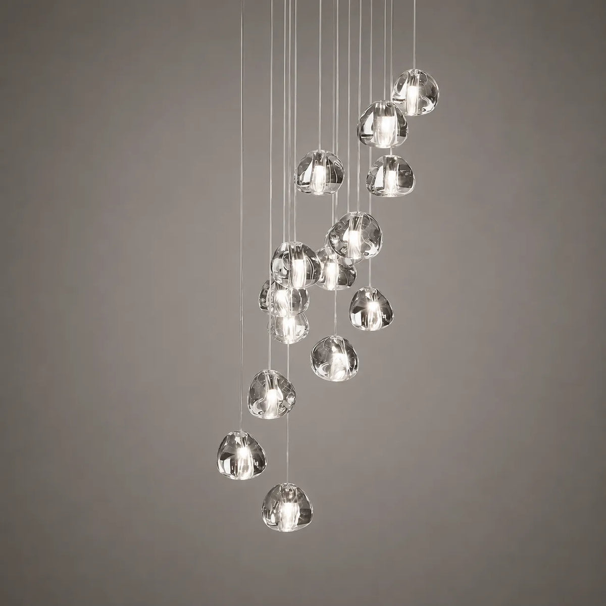 Kaia Modern Crystal Waterfall Cluster Pendant Light