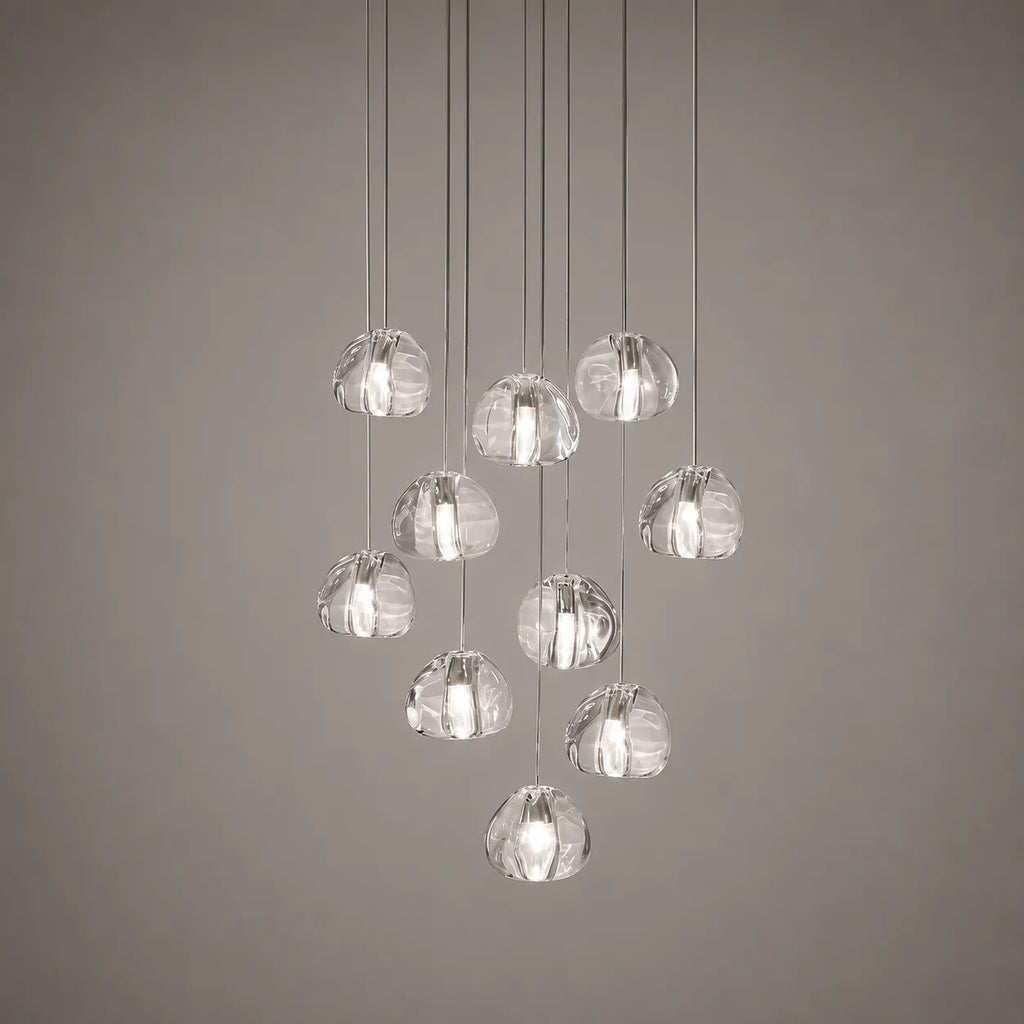 Kaia Modern Crystal Waterfall Cluster Pendant Light