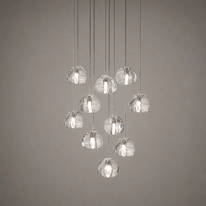 Modern Waterfall Glass Cluster Pendant Light