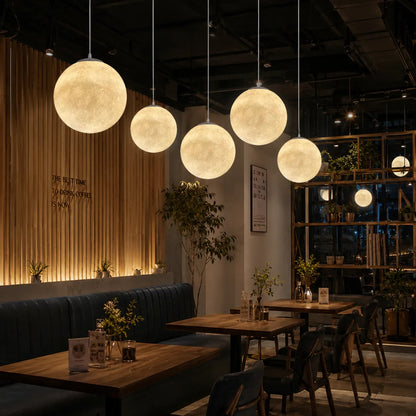 Moon Texture Pendant Light with Soft Ambient Glow