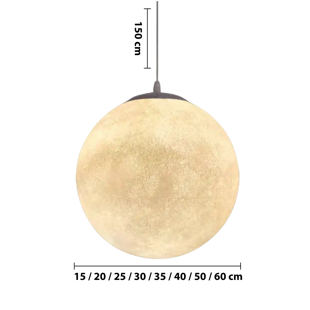 Moon Texture Pendant Light with Soft Ambient Glow
