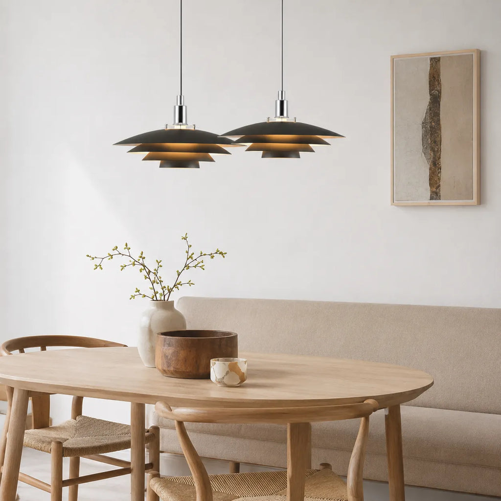 Kora Nordic Layered Iron Pendant Light