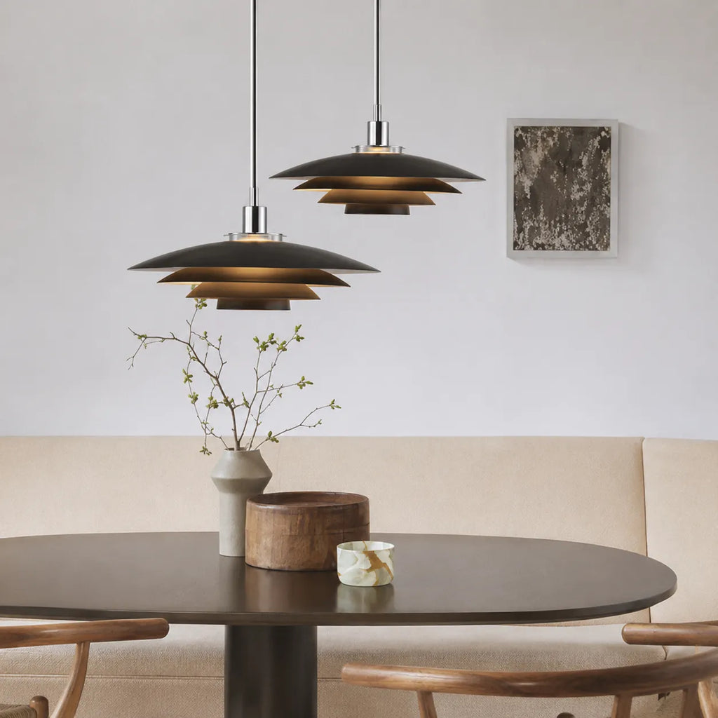 Kora Nordic Layered Iron Pendant Light
