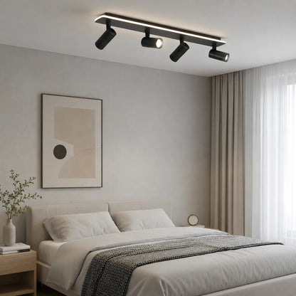 Multi-Spot Ceiling Light with Integrated LED Strip