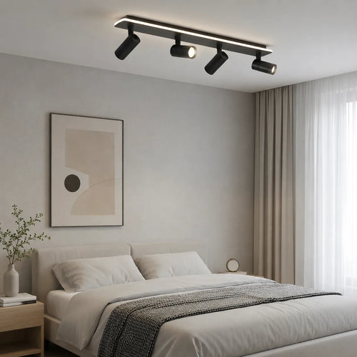 Multi-Spot Ceiling Light with Integrated LED Strip