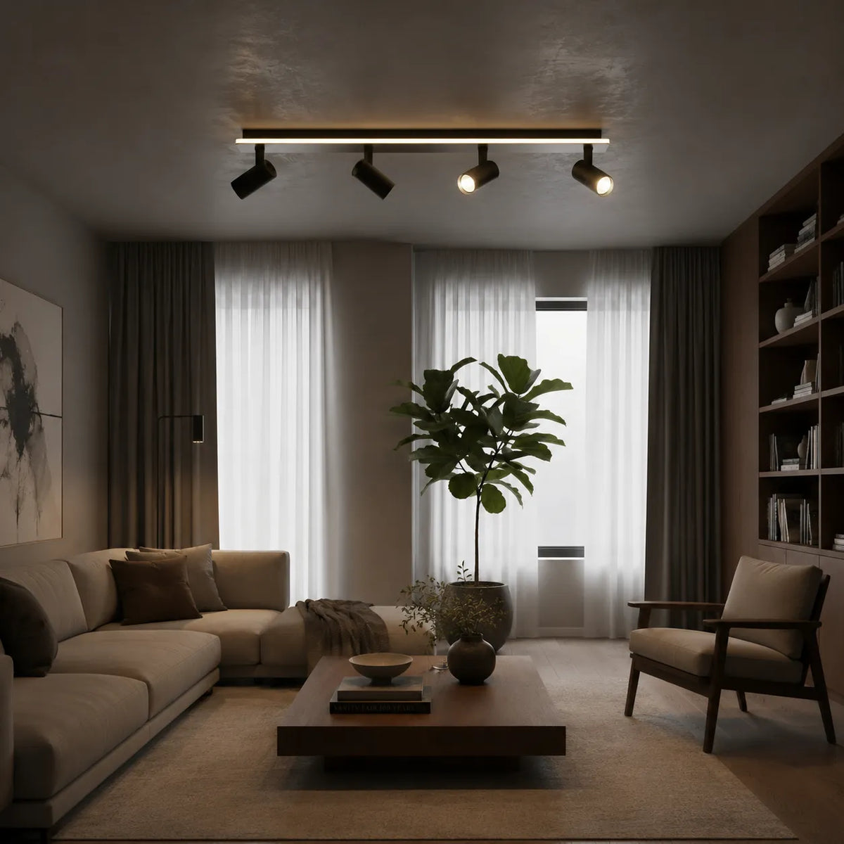 Zosia Modern Adjustable Multi-Spot LED Strip Ceiling Light