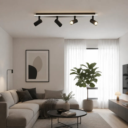 Multi-Spot Ceiling Light with Integrated LED Strip