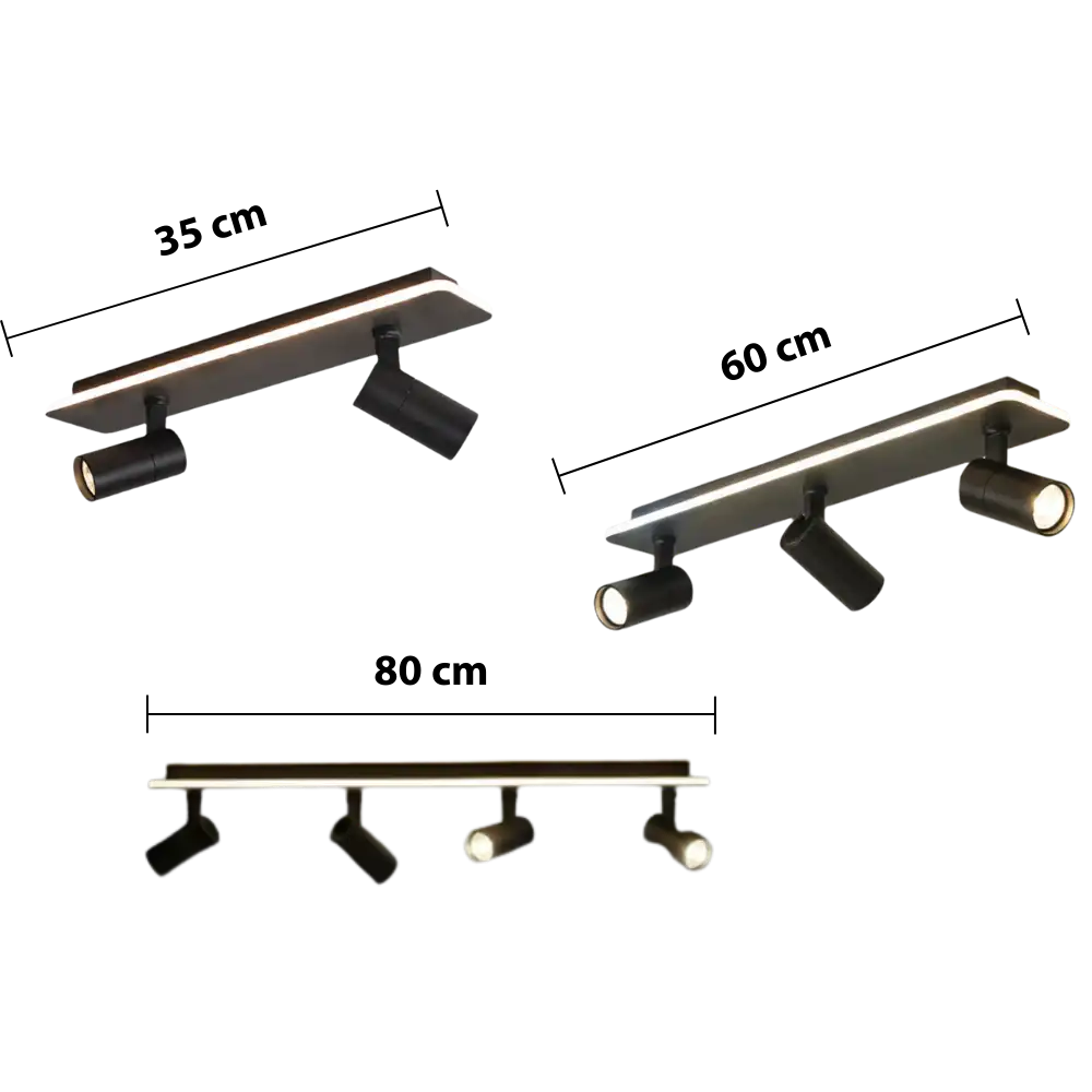 Multi-Spot Ceiling Light with Integrated LED Strip