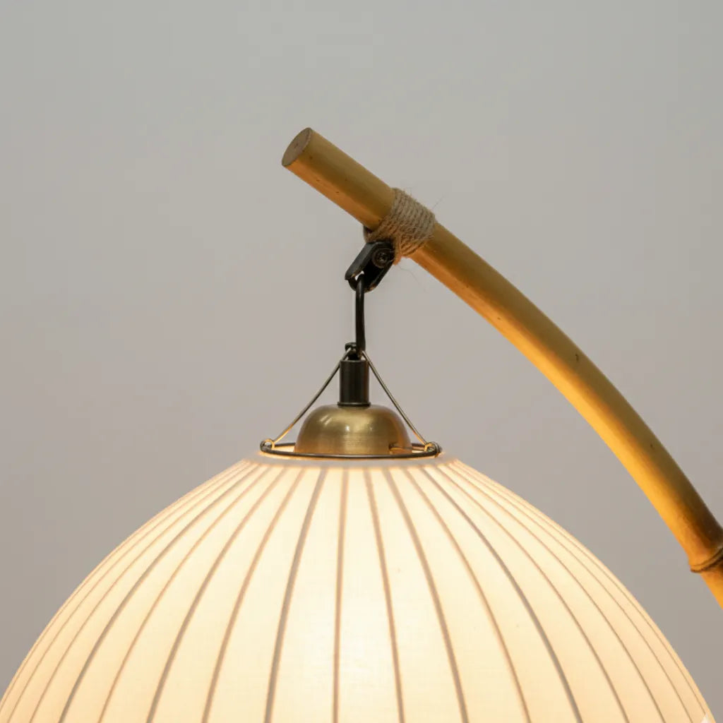 Avaaya Bamboo-Inspired Fabric Floor Lamp