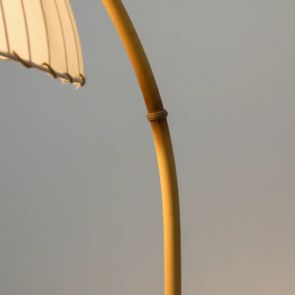Avaaya Bamboo-Inspired Fabric Floor Lamp