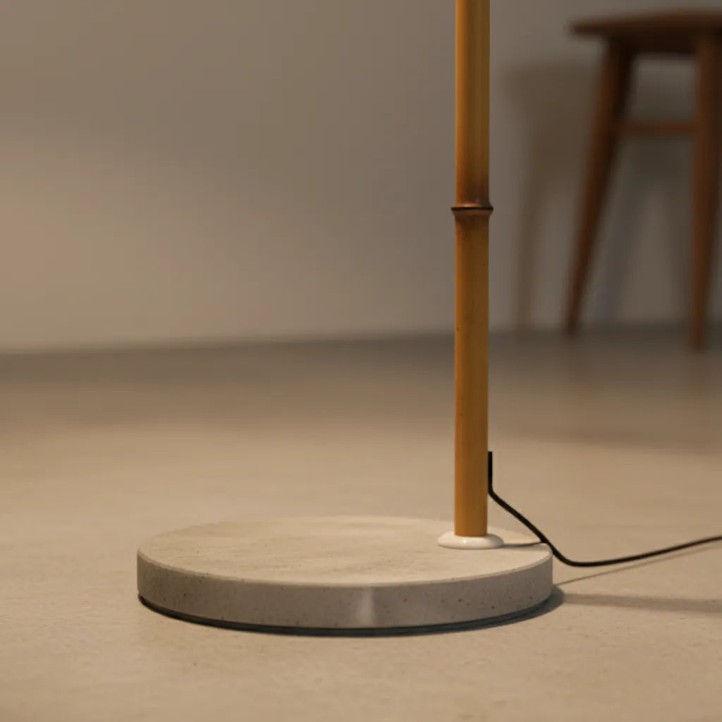 Avaaya Bamboo-Inspired Fabric Floor Lamp