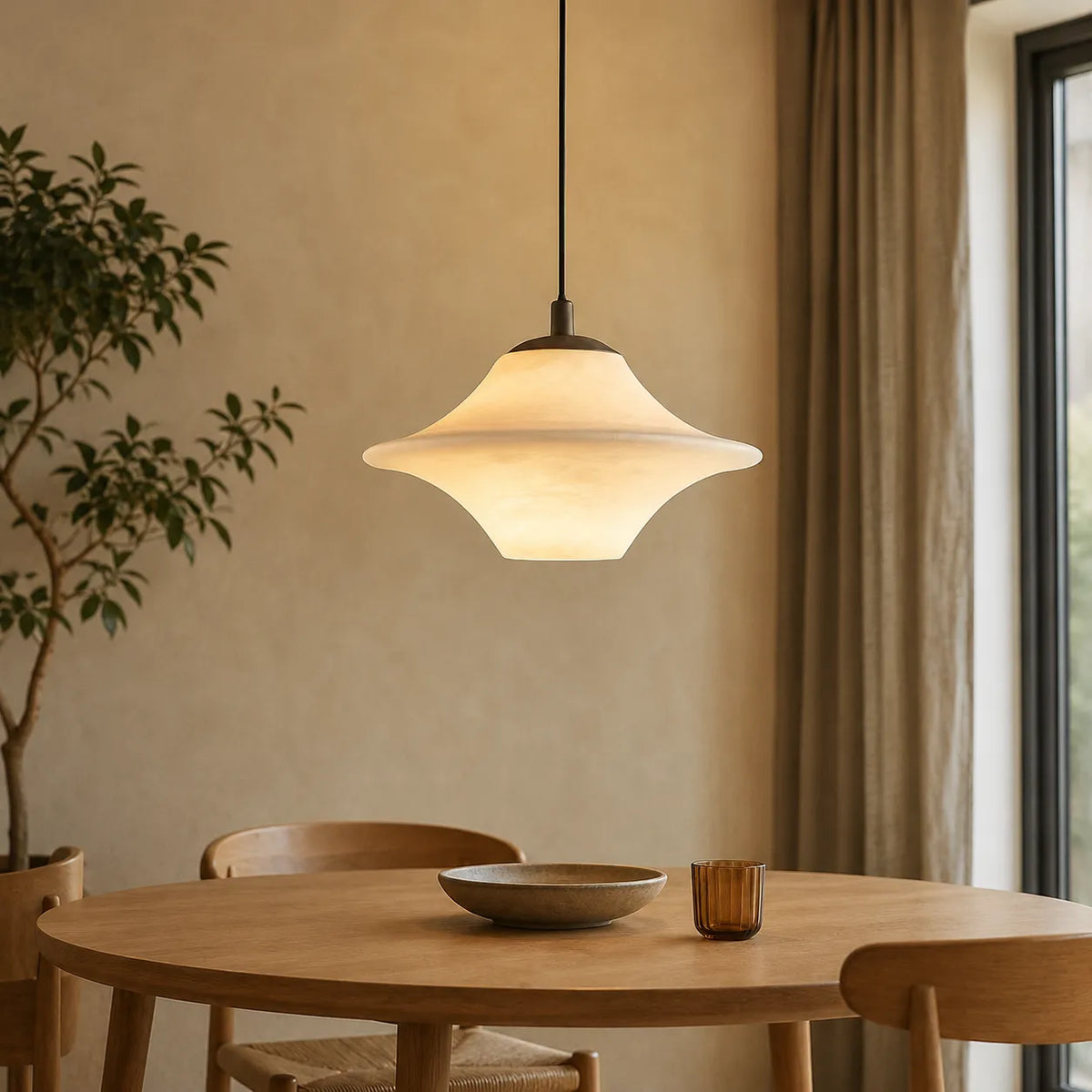 Cecily Modern Sculptural Alabaster Pendant Light